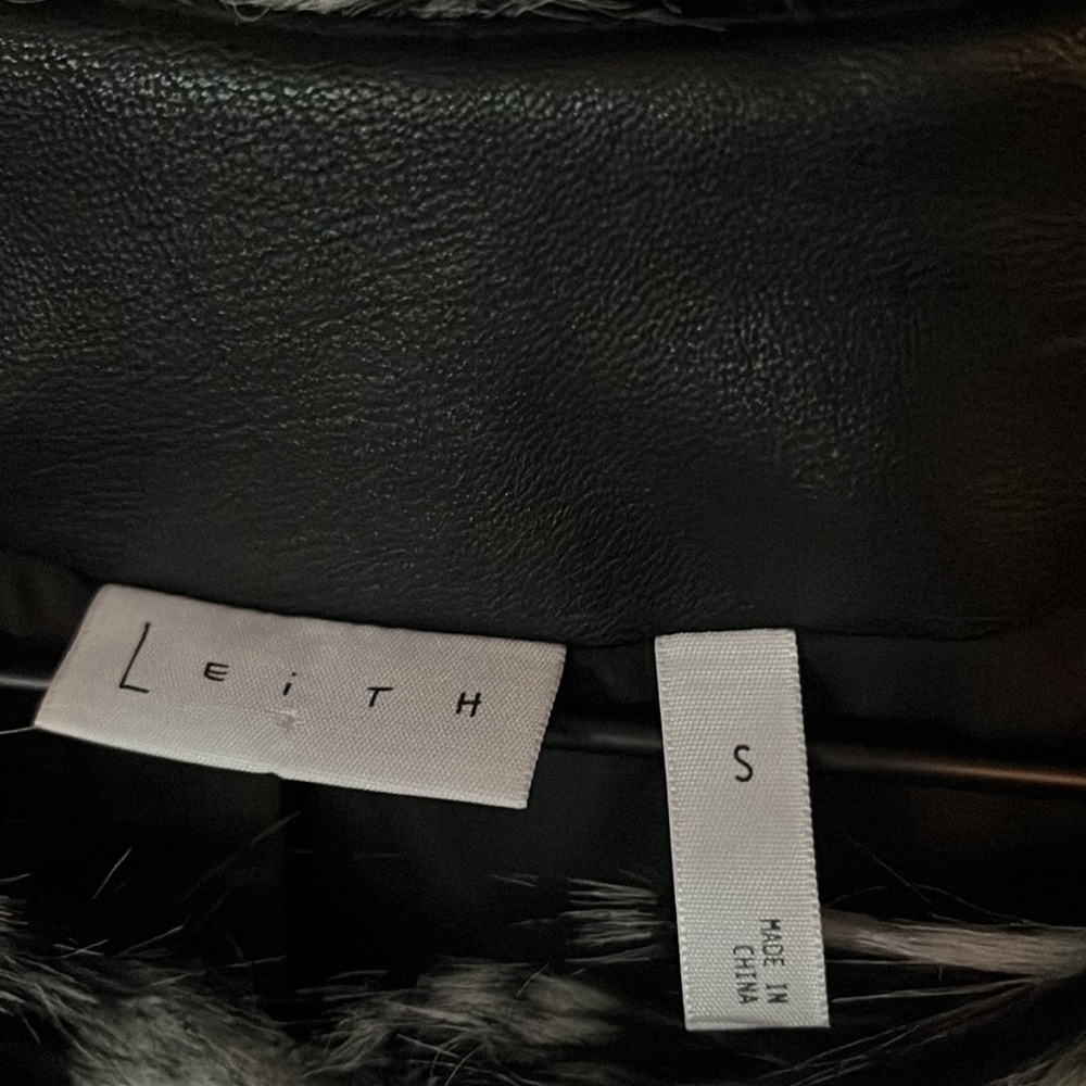 NWT LEITH Faux Fur/ Faux Leather Jacket - Picture 6 of 9